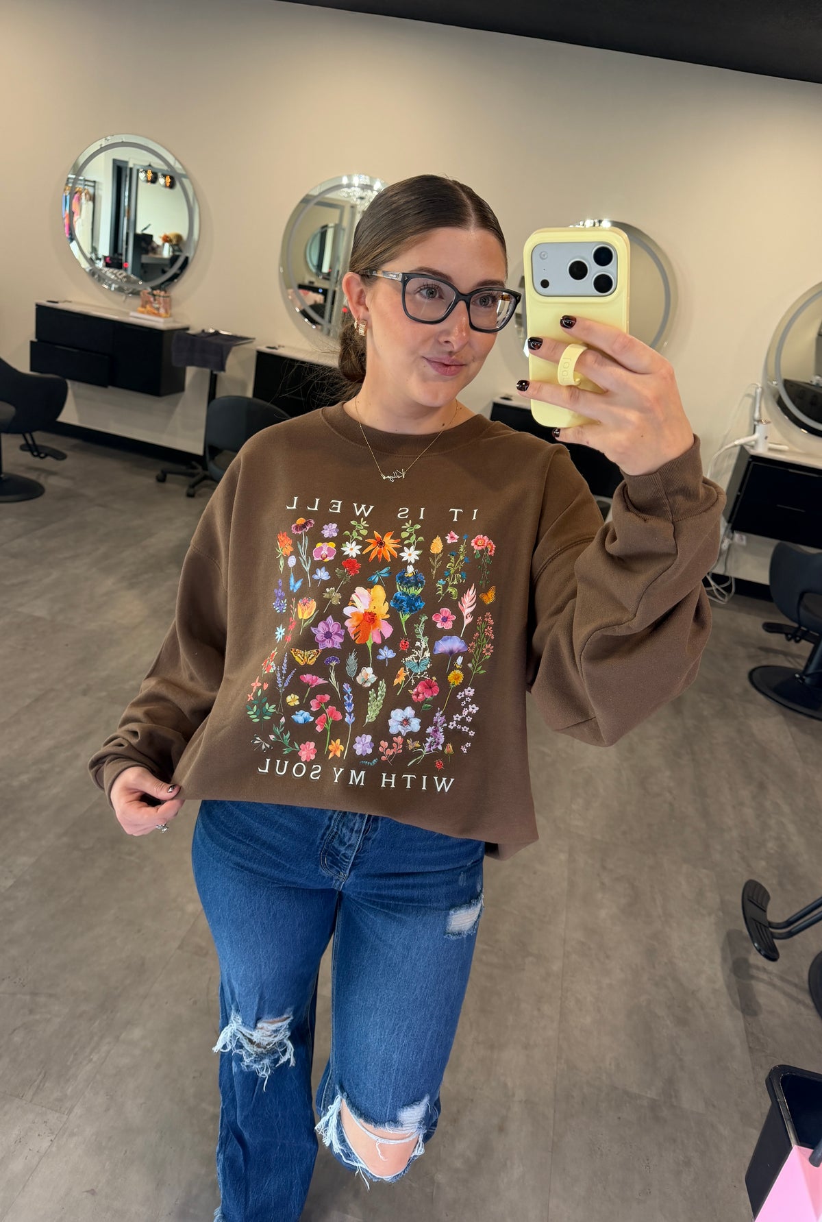 It Is Well Floral Crewneck