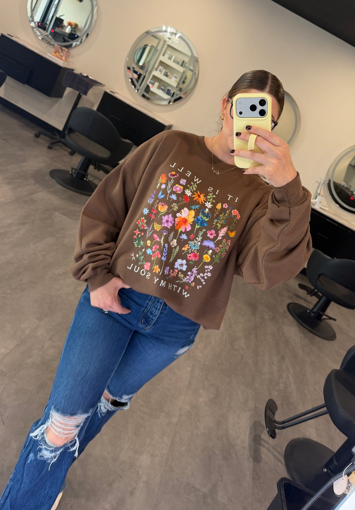 It Is Well Floral Crewneck