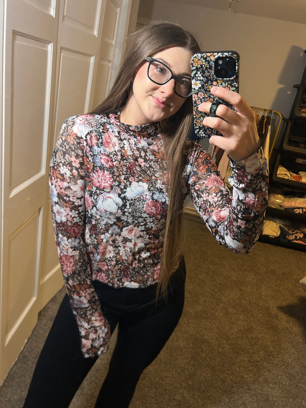 Blush Bloom Mesh Top