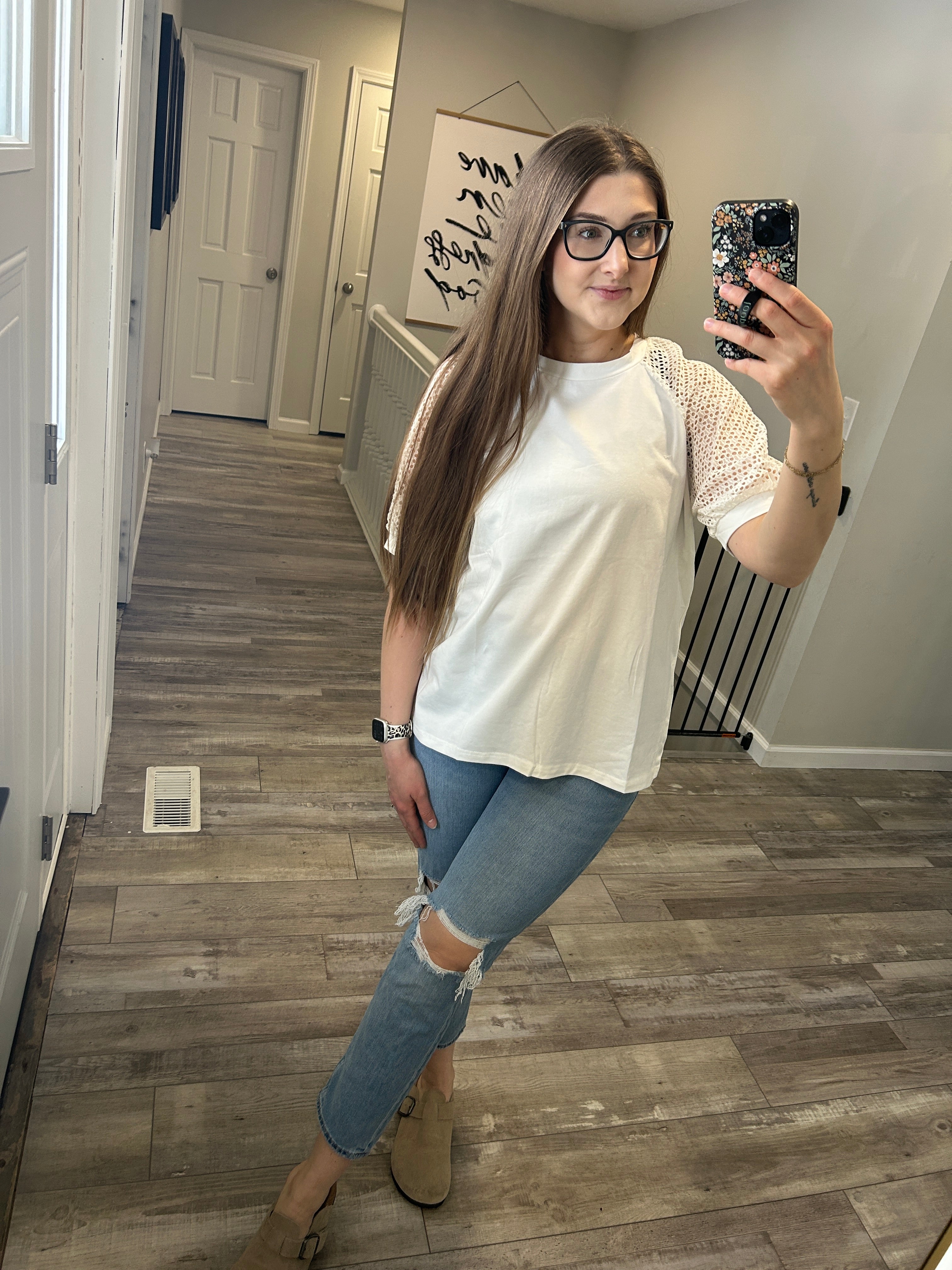 Lucy Lace Half Sleeve Top