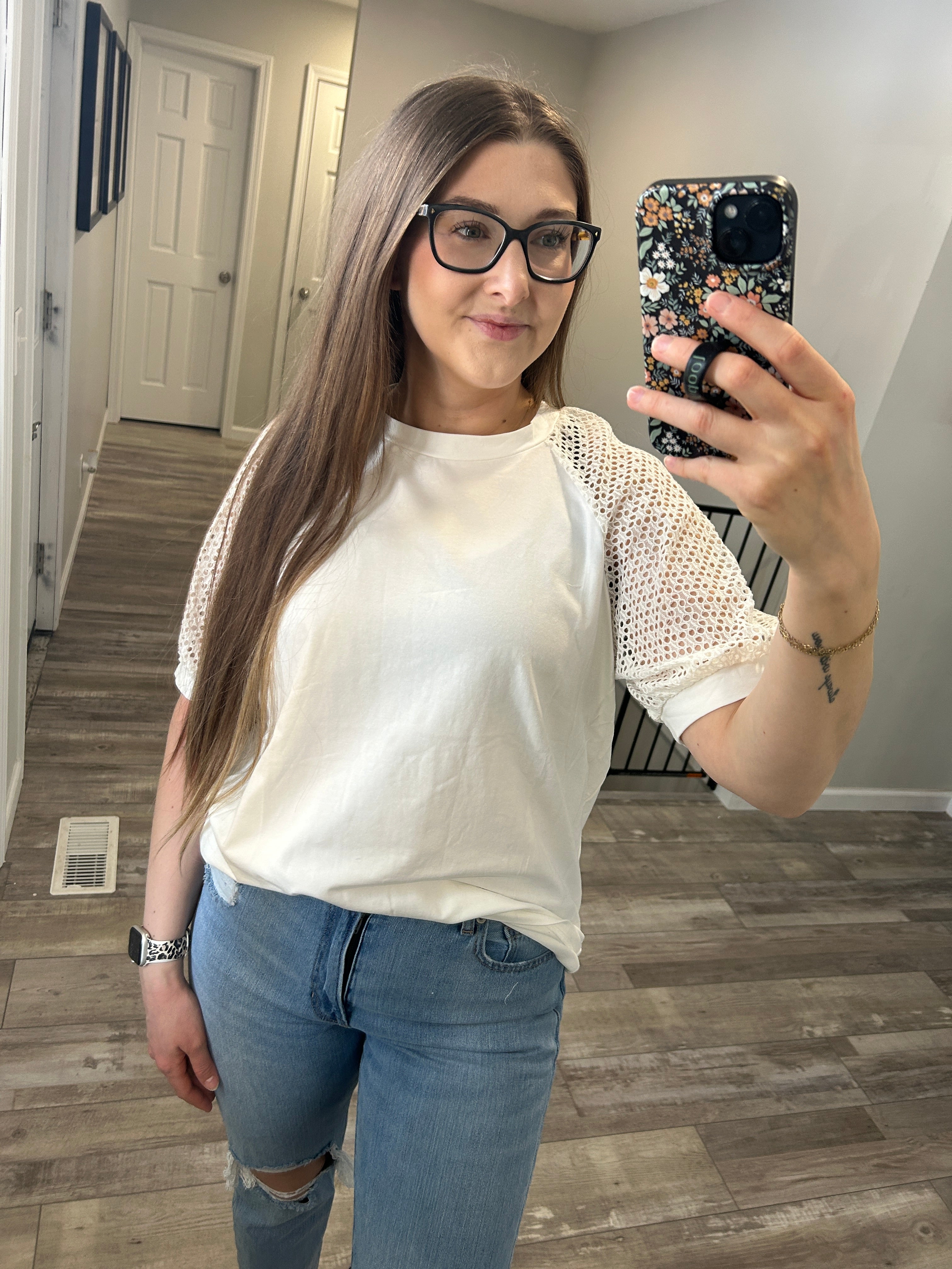 Lucy Lace Half Sleeve Top