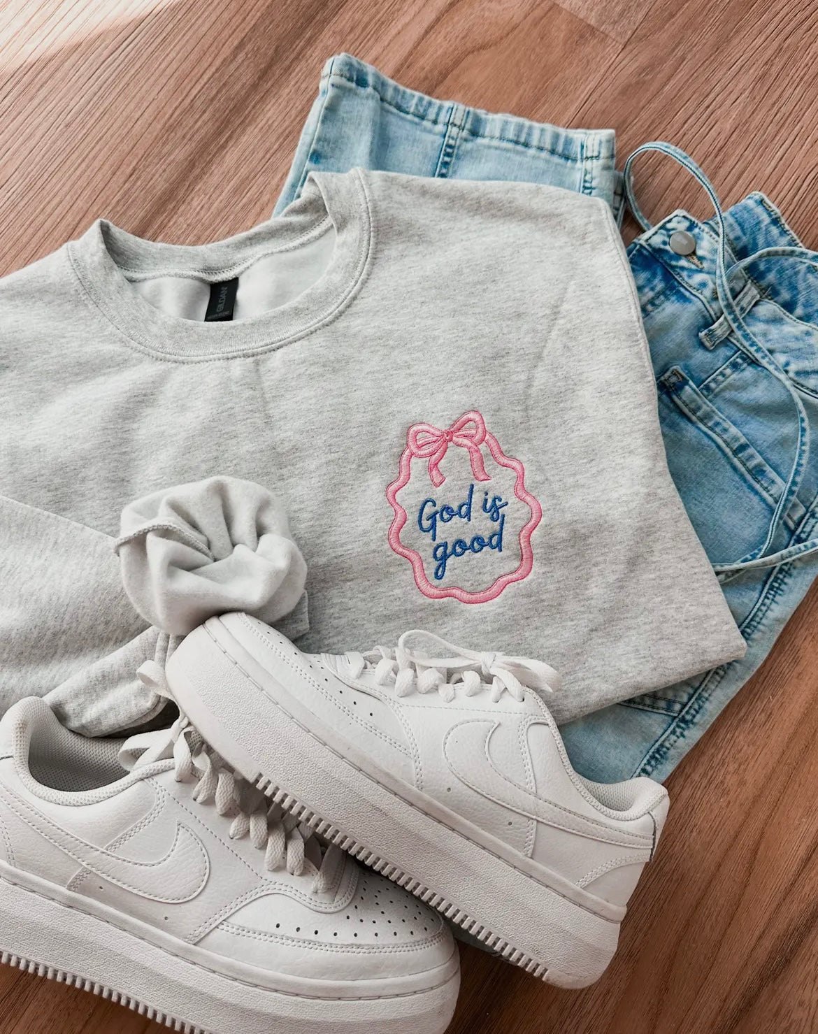 God is Good Embroidered Crewneck